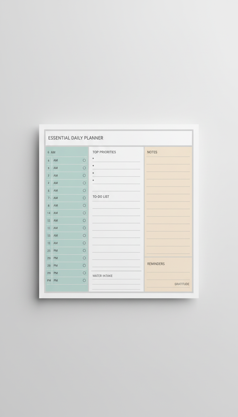 Essential Daily Planner Minimal Layout