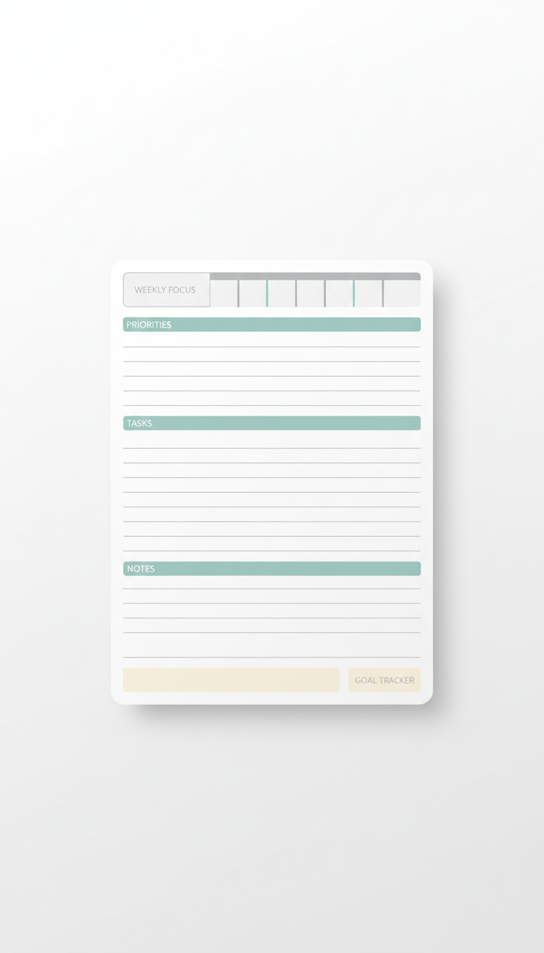 Weekly Focus Organizer Clean Grid