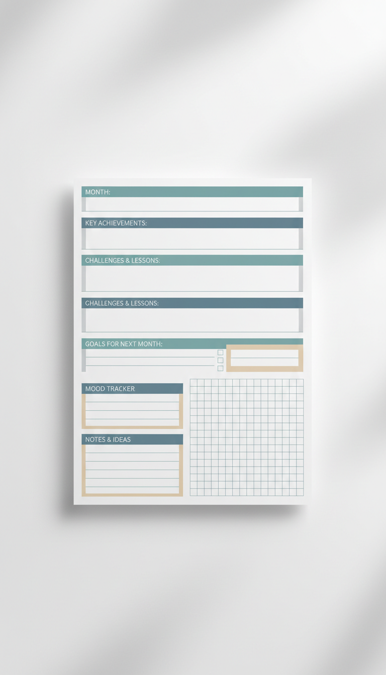 Monthly Reflection Journal Guided Prompts