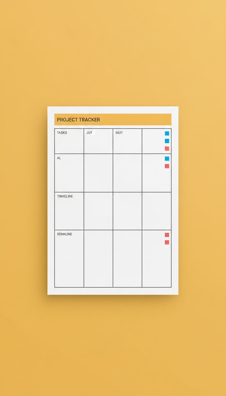 Minimalist Project Tracker Sheet PDF