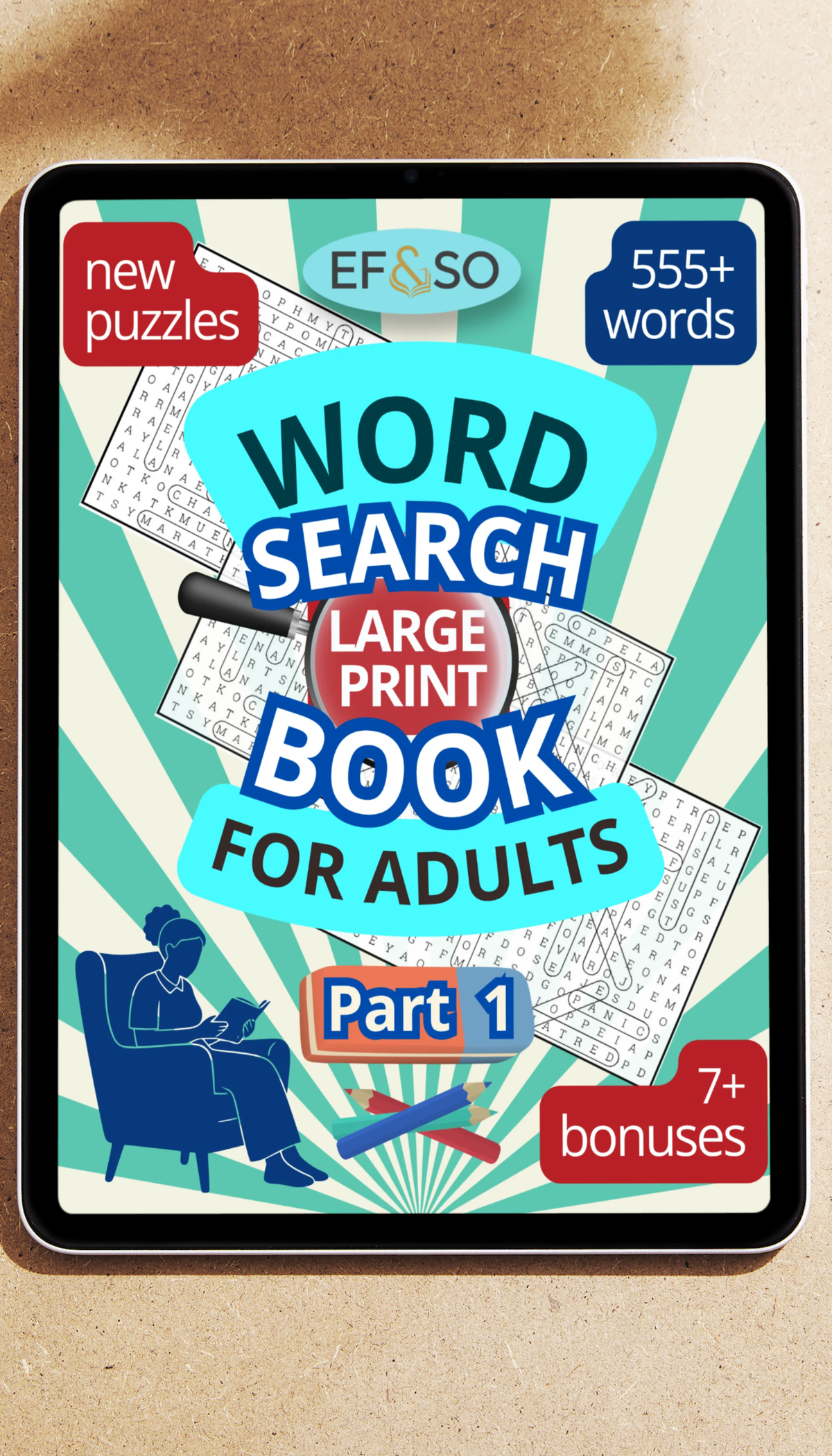 EF&SO Series. Word Search Book for Adults: Large print. PART 1. (Printable PDF)