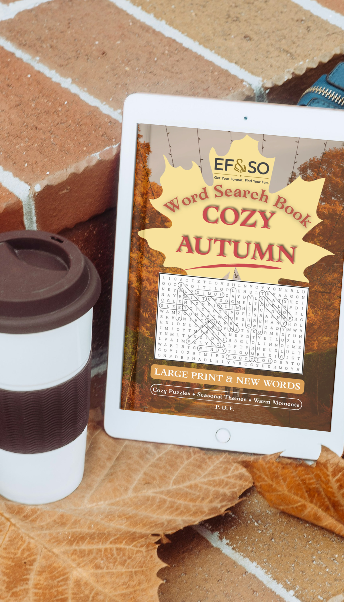 Cozy Autumn. Word Search Large Print (Printable PDF)