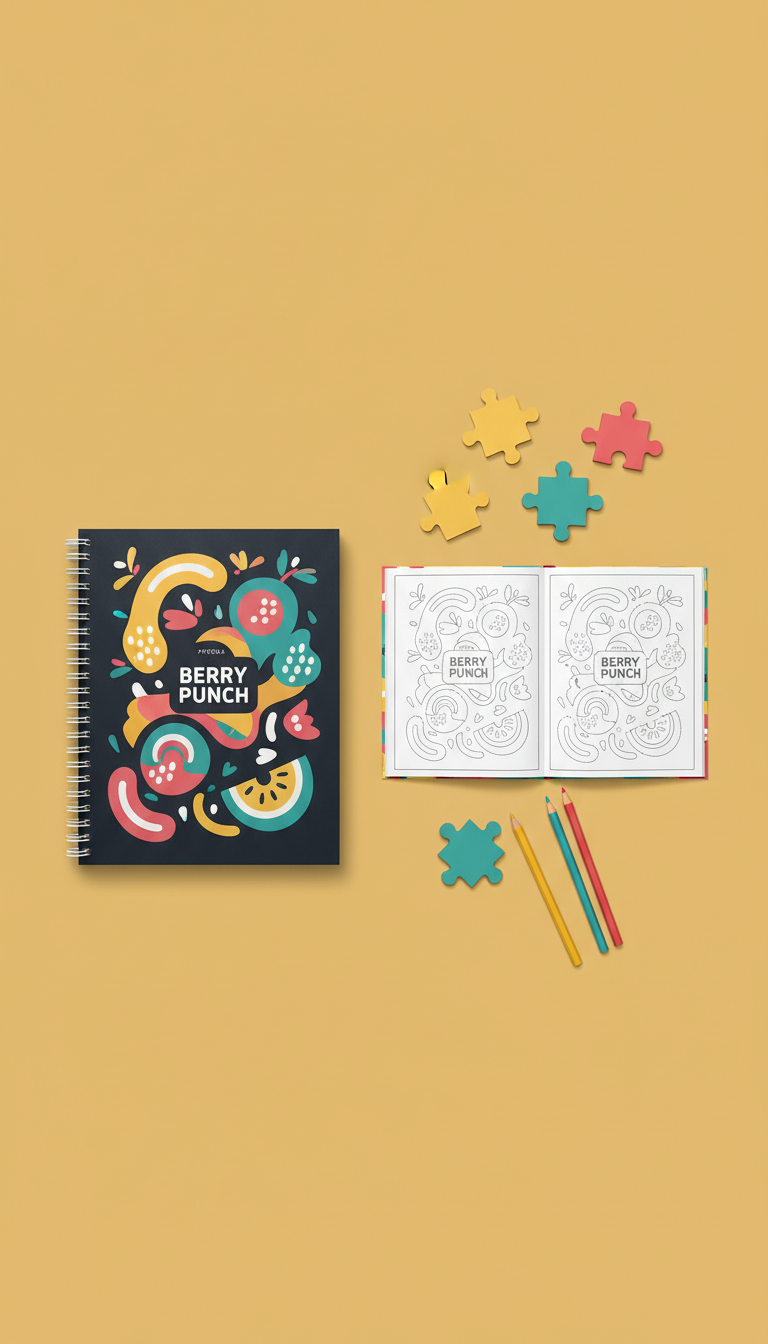 Berry punch spiral-bound activity book